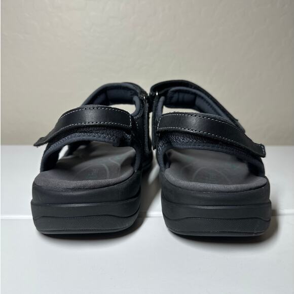 Orthofeet Gemini 566 Black Leather Orthopedic Sandals Men’s 11 2E Wide Comfort - Picture 5 of 10